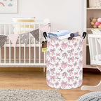 HUNRUNG Laundry Hamper,Large Canvas Fabric Lightweight Storage Basket Toy Organizer Dirty Clothes Collapsible Waterproof for 