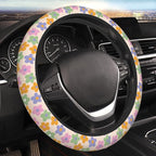 Flowers Floral Steering Wheel Cover Cute Universal 15 Inch Car Accessories Protector for Women Fit Auto SUV Sedan Vans Trucks