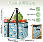 Reusable Grocery Bags Heavy Duty Shopping Bags Foldable Large Tote Bags with Long Handles & Hard Bottom