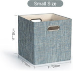 Posprica Storage Boxes, Foldable Organiser Cube Basket Bin, Thick and Heavy Duty (28×28×28cm/4pcs, Teal)