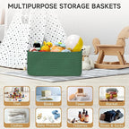 3-Pack Storage Baskets for Organizing | Woven Shelf Toy Basket | Rope Baskets for Gifts Empty | Closet Organizer Bins with Ha