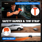 15PC Car Emergency Kit with Jumper Cables, Roadside Assistance Safety Kit for Auto & Truck, Includes Safety Hammers, Tow Stra
