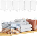 Yieach Adjustable Height Clear Shelf Dividers,6 Pack Acrylic Closet Shelf Dividers for Organization,11.1 Inch Tall Vertical P