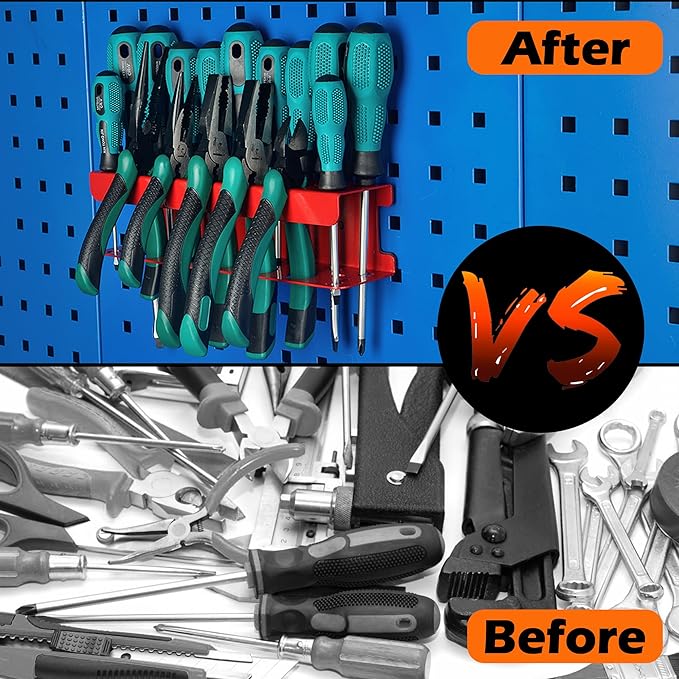 ULIBERMAGNET Magnetic Screwdriver Holder,Heavy Duty Pliers Metal Organizer Rack,Wall Mount Garage Organizer for Screwdriver, 
