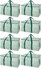 BALEINE 8-Pack Oversized Moving Bags with Reinforced Handles, Heavy-Duty Storage Tote for Clothes, Moving Supplies (Antique F