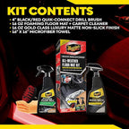 Meguiar’s Quik Solutions All-Weather Floor Mat Kit,All Weather Floor Mat Cleaner and Car Mat Protectant that Deep Cleans & Re