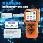 OBD2 Scanner Diagnostic Tool, Check Engine Light Car Code Reader with Reset, Battery Tester, Live Data, Freeze Frame, I/M