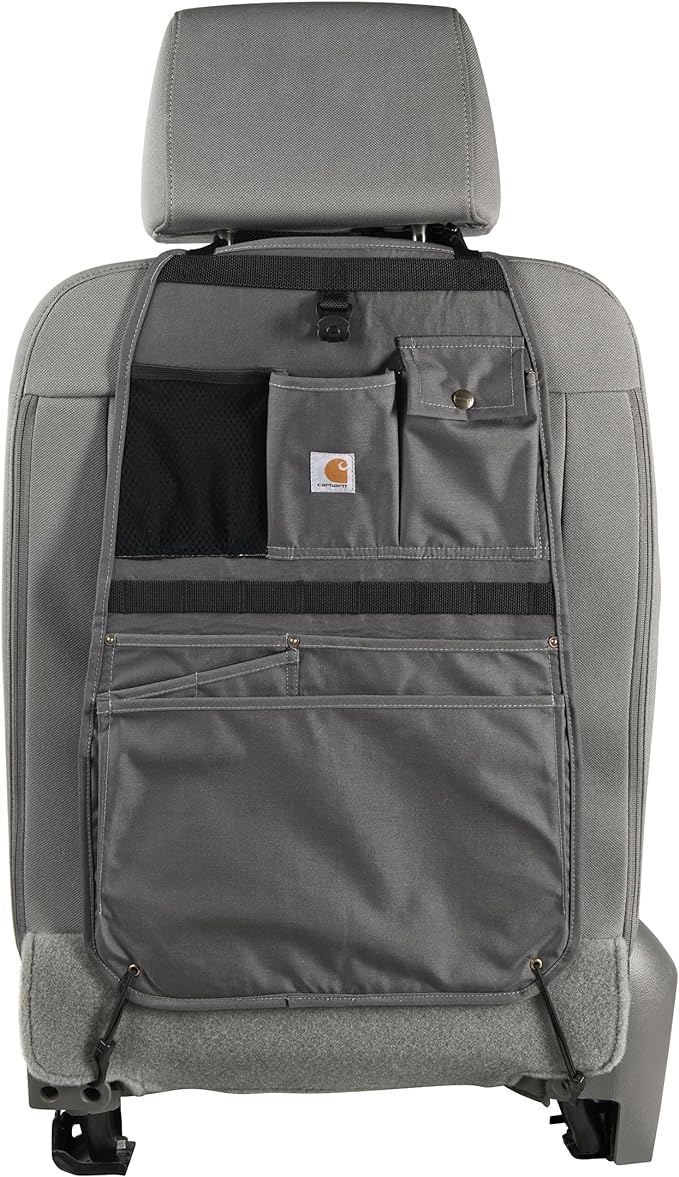 Carhartt Universal Nylon Duck Automotive Seat Back Organizer, Organization for Work and Kids, Gravel