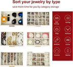 BOOVO Jewelry Boxes for Women, White and Black 6 Layer Large Jewelry Box for Necklace, Bracelet, Earrings, Rings Storage, Jew