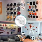 Baseball Hat Holder for Wall (White-20)