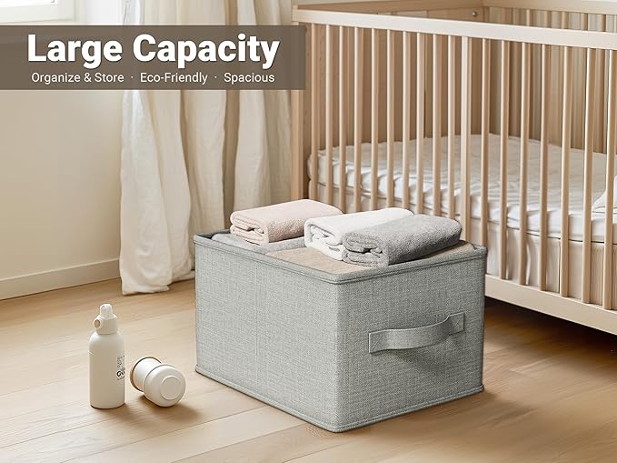 LayerSpace 3 Pack Fabric Storage Bins for Shelves | 11.5x8.75x6.5in Closet Storage Baskets | Collapsible Storage Bins | Fabri