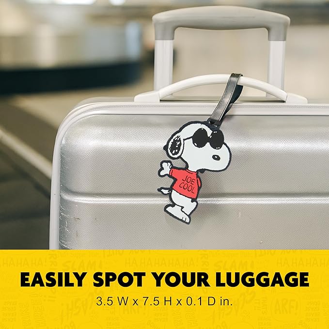 FUL Peanuts 2-Piece Suitcase ID Tag Set with Adjustable Straps, Snoopy, Multi, One Size