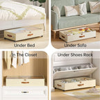 Yecaye Under Bed Storage with Wheels, 4 Pack Under Bed Storage Containers with Adjustable Dividers & Clear Window, Rolling Un