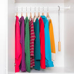 Closet Reacher Pole with Hook and Wooden Handle, Heavy Duty - Adjustable 2.75-5 Feet, Chrome Plated Steel Clothing Hanger She