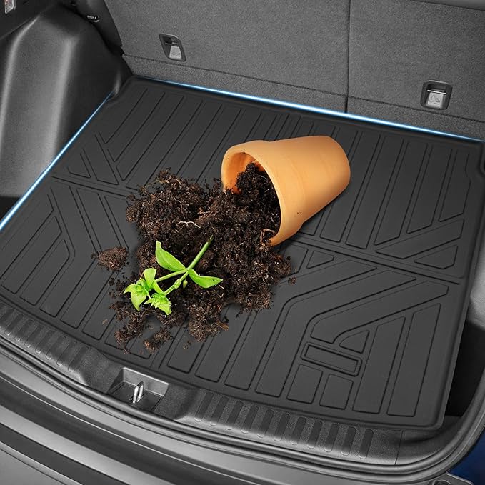 Sunsdrew Floor Mats Cargo Liner for 2023-2025 2026 Honda CR-V (Include Hybrid), All Weather Floor Liners & Rear Trunk Mat for CRV Accessories TPE Rubber Raised Edge (Trunk Deck in Upper Position)