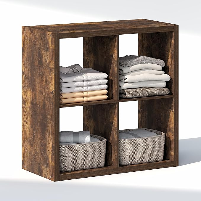 Furinno Cubic Closet Organizers and Storage, 4-Cube Closet Organizer, Open Shelf Closet Storage, Extra Thick Frame for Wardro