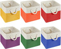 Geiserailie 6 Pcs 13 x 13 Inch Cube Storage Bins Fabric Storage Organizer Bins Foldable Cube Baskets with Sturdy Carry Handle