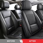 MIROZO Seat Covers Full Coverage,Waterproof Car Seat Covers Full Set Leather Car Seat Protector Automotive Seat Covers Univer