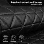 CAR PASS Bling Diamond Black Leather Car Seat Covers Full Sets Interior Sets, Waterproof Shining Glitter Sparkly Crystal Univ