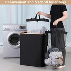 iEGrow 150L Laundry Basket with Lid,Large Laundry Hamper with Bamboo Handles, Hampers for Laundry, Dirty Clothes Hamper with 