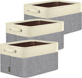 BALEINE 3 Pack Fabric Closet Storage Bins for Shelves, Linen Closet Organizers and Storage, Decorative Baskets for Organizing