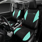 CAR PASS Mint Leather Seat Covers Full Set-Universal Quilting Cute Girly Car Seat Cover with 5mm Composite Sponge Inside,Airb