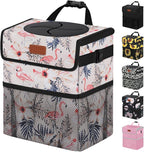 Cute Car Trash Can, Car Accessories for Women Interior Can Trash Bag Hanging Automotive Garbage Cans Pink Flamingo