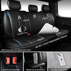CAR PASS Nappa Leather Car Seat Covers, Durable Waterproof Luxury Universal for SUV Pick-up Truck Sedan, Anti-Slip Driver 5 S