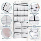 2 Packs Over the Door Shoe Organizer, 36 Large Mesh Pockets Hanging Shoe Boots Rack Holder, Closet Hanging Organizers for Sto