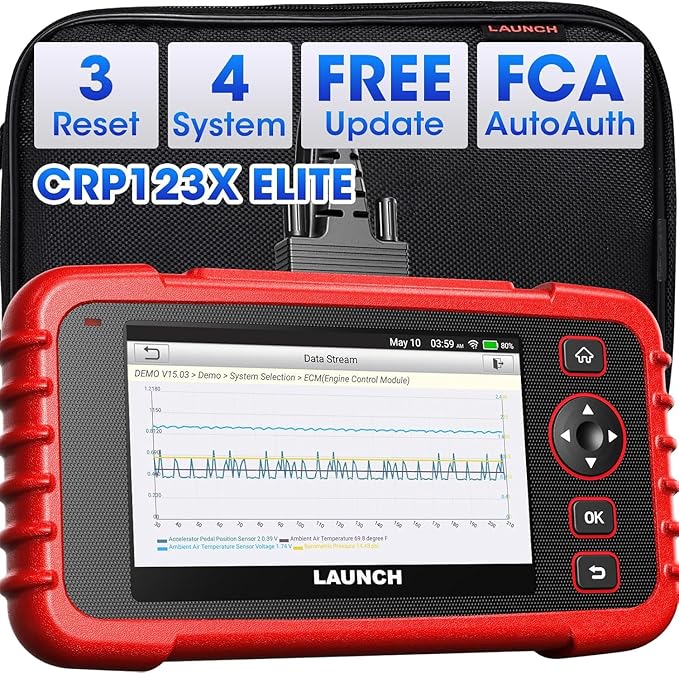 Launch OBD2 Scanner CRP123X Elite, 2026 Lifetime Update WiFi Scan Tool, Engine at SRS Airbag Scanner, 3 Resets Diagnostic