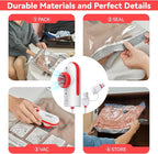 12 Pack Vacuum Bags for Travel with USB & TYPE C Pump,Compression Packing Cubes for Luggage,Carry-on Space Saver Vacuum Seal 