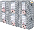 WISELIFE Storage Bags 6 Pack/100L Large Blanket Clothes Organization and Storage Containers for Comforters,Bedding, Foldable 