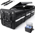 HOTOR Trunk Organizer - 3-Compartment Car Organizer and Storage with Cooler Bag, Foldable Car Storage Organizer for SUV with