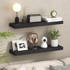 Furinno Tanna Floating Shelves for Wall Set of 2, 9 x 35 Wall Shelf, Wall Mounted Floating Shelf with Invisible Bracket, 2-in
