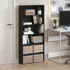 Furinno Basic Book Shelf, 6-Tier Bookcase with Open Shelf, Bookshelf, Cube Storage Organizer, 7 x 24 x 53, for Living Room, B