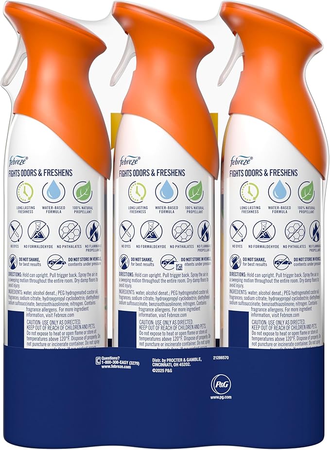 Febreze Air Mist, Air Freshener Spray, Odor Fighting Room Spray, Deodorizer for Home Bathroom Kitchen Office Apartment Dorm R