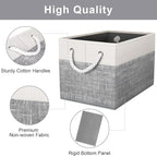 Fab totes Storage Bins [3-Pack], Foldable Storage Baskets for Organizing Toys, Books, Shelves, Closet, Large Storage Box with