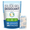 LotFancy Silica Gel Packets 10g 30 Pack, Color Indicating Rechargeable Desiccant Packs, Moisture Absorber for Electronics, Ca