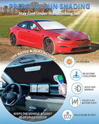 for Model S Windshield Sun Shade Sunshade for Tesla Model S 2012-2024 2025 2026 Windshield Cover Window Shield Protector Sun Visor Tesla Car Accessories Keeps Car Interior Cool