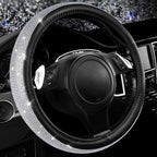 CAR PASS 11 PCS Bling Diamond Car Mats Set for Women Girls, Sparkly Rhinestone Steering Wheel Cover, Waterproof Floor Mats