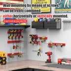 CCCEI 3 Modular Pegboard Strip Storage, Metal Peg Slat Wall Mount for Garage, Basement, Garden, Laundry Room Organization. Fl