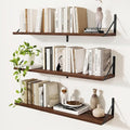 Shelves for Wall, Floating Bookshelves with Brackets, 36 inch Floating Shelves Set of 3, Wall Shelf for Kitchen, Bathroom, Be