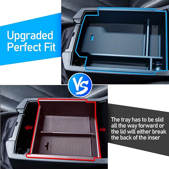 Upgraded Center Console Organizer for Toyota 4Runner 2024 2023 2022 2021 2020 2019 2018 2017 2016-2010 Full Size Tray Interior Accessories, Insert Armrest Box Secondary Storage ABS Material