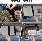 Car Tissue Holder Car Visor Organizer Tissue Box Holder for Car Sun Visor Organizer with Car Vehicle Accessories Essentials Interior for Women Men Retro Brown Leopard Print
