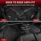 LASFIT Floor Mats for Jeep Gladiator JT 2020-2025 2026 All Weather TPE Custom Fit Pickup Truck Mats Floor Liners 1st & 2nd Row, Black