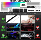 Dreamcolor Acrylic Interior Car LED Strip Light with Wireless APP, RGB 14 in 1 with 175 inches 612 LEDs Fiber Optic Strip Lights for Car, Dual Zone Music Sync Neon Car Ambient Lighting Kits