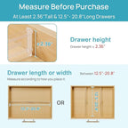 Vtopmart 4 Pack Shallow Drawer Dividers, 2.36" High 12.5"-20.8" Adjustable Expandable Kitchen Drawer Organizer, Clear Plastic