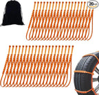 Reusable Anti Snow Chains, Universal Reusable Anti-skid Nylon Tire Chains, Adjustable Portable Plastic Non-Slip Cable Tie, Em