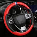 Cxtiy Steering Wheel Cover for BMW X1 X2 X3 X4 X5 X6 330i 530i 740i iX1 iX3 i4 i5 M3 M5 (Red, Standardized(14.5'-15'))