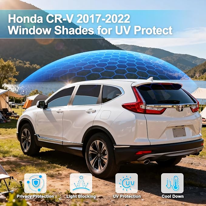 ZATOOTO Car Window Shades Custom Fit for Honda CR-V 2017-2022 4-Pack Car Window Covers with 100% UV Protection and Total Blackout Privacy Heat Insulation for Family Travel Baby and Pet Safety